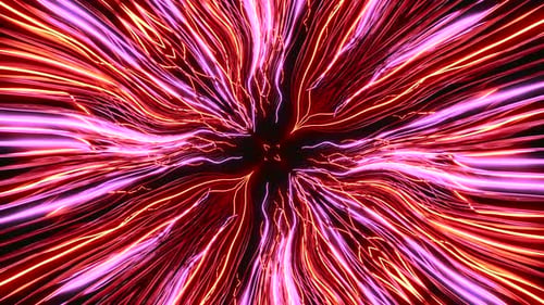 Abstract Energy Core and Spreading Electricity Rays Design Colorful Electricity Charges Around the