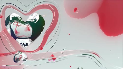 Fluid Abstract Heart Animation for Love and Romance