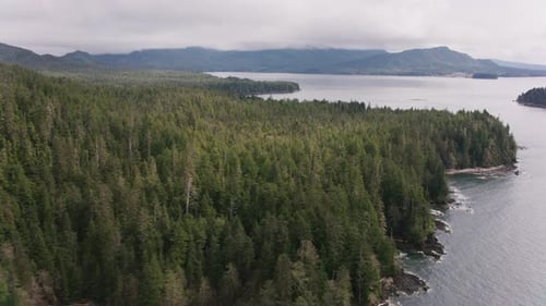 Majestic british columbia coastline aerial view of inlets islands and tongass rainforest