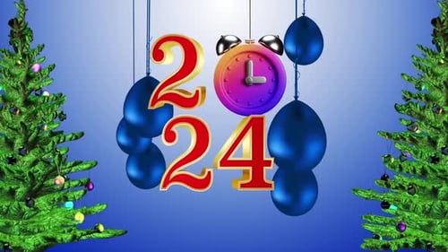 Frohes neues Jahr 2024 Loop Animated V1