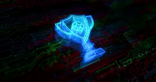 Gaming trophy winning cup symbol digital concept