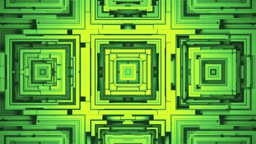 Squares - Green Abstract Geometric Pattern
