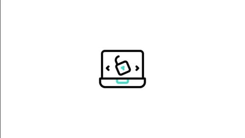 Flat Design Laptop Lock Unlock Security Icon Animation
