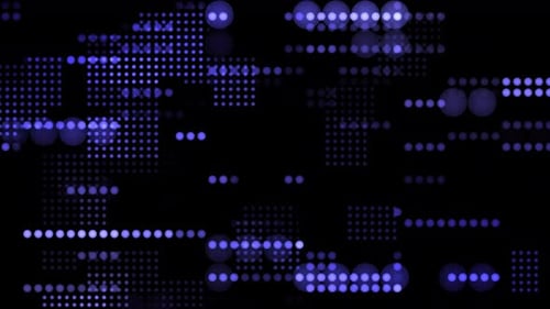 Futuristic Abstract Digital Grid with Flowing Data Dots