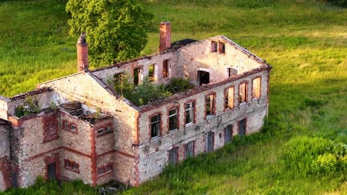 Old Soviet Era Building In Latvia (Historic Ruins)