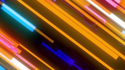 abstract Tech Colorful Glowing Glitch Lines geometric background. 4k stripes animation