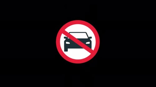 No Cars. No Parking Icon Animation Video - Transparent