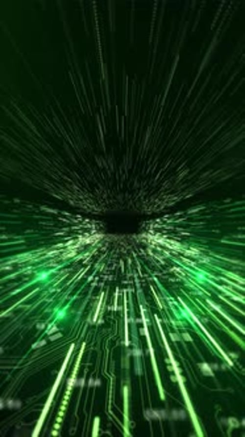Futuristic Green Data Tunnel Speed Lines Background Green Data Streaks Racing Futuristic Tunnel