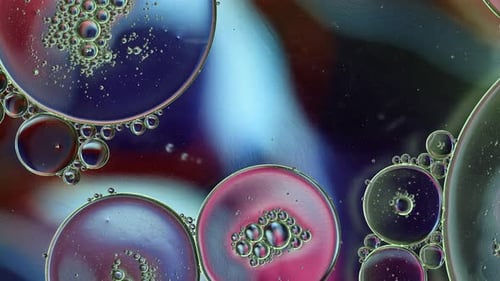 Colorful Liquid Bubbles Abstract Macro Background