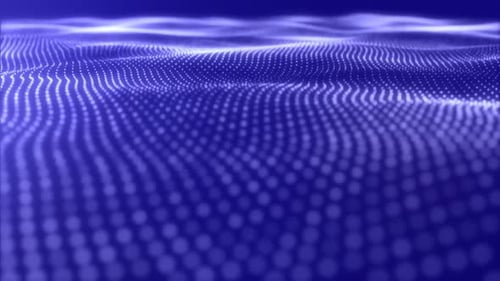 Abstract Blue Wave Field of Dots Loop Background