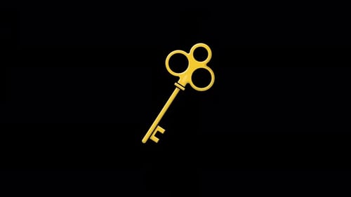 Animated Golden Key Video - Transparent