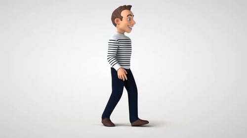 3D Animated Man Walking Character Loop