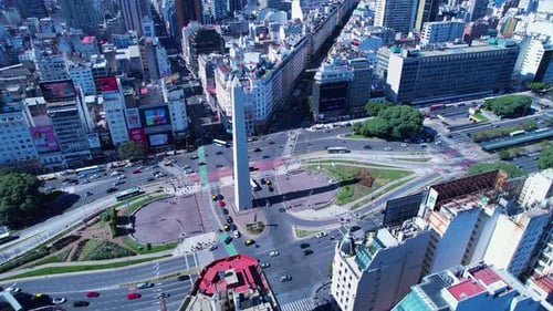 Obelisk Square At Buenos Aires In Buenos Aires Argentina.