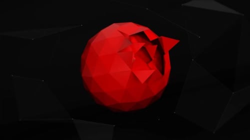 Red Geosphere Abstract