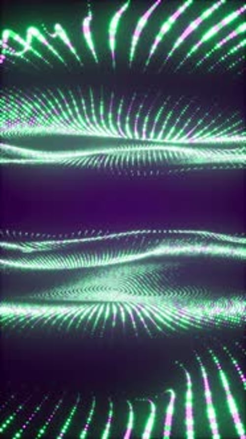 Abstract Green Particles Flowing Digital Background