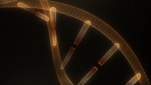 Glowing Particle DNA Helix Rotation