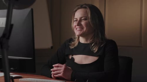 Professional Stock Footage of a Businesswoman Working on a Computer in an Office Environment