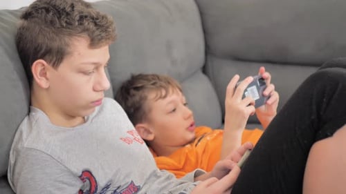 Children with Smartphones at Home