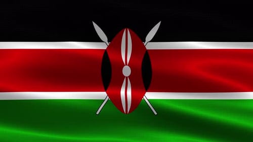 Realistic Waving Kenya Flag Loop Animation
