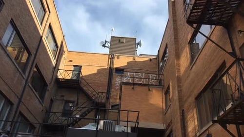 Empty brick building in urban decay Hamilton Canada