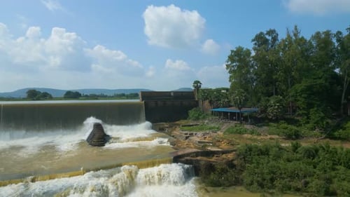 Waterfall Rajdari Devdari and Latif Shah Dam Aerial View