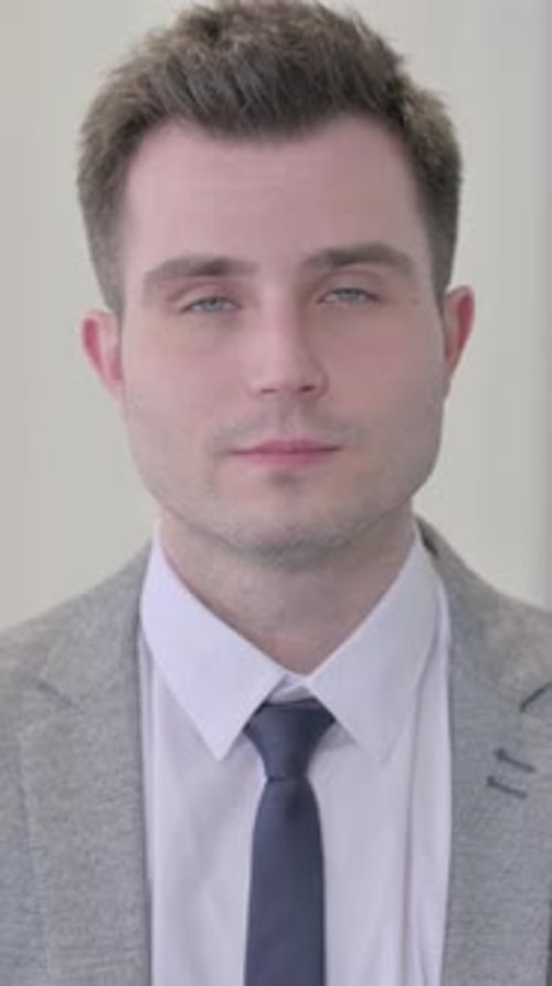 Young Adult Man in Business Attire Close Up