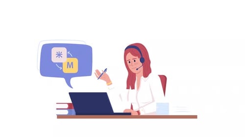 Flat Design Animated Customer Support Translation