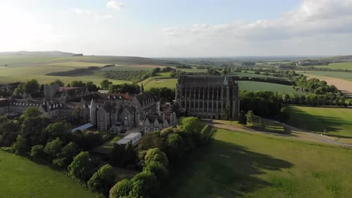 Stunning 4K aerial footage of Lancing College and it's beautiful Gothic chapel - all overlooking the