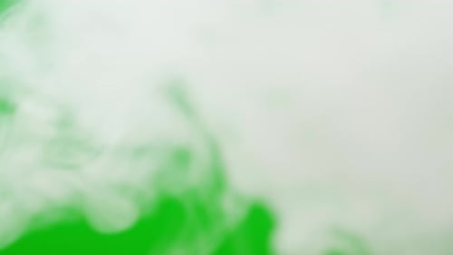 Abstract Smoke on Green Chroma Key Background Smoking Cigarettes or Marijuana Weed Steam Clouds