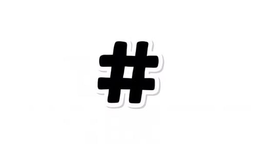 Animated Hashtag Symbol for Social Media and Digital Content