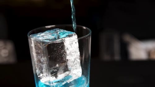 the bartender prepares a cocktail at the bar