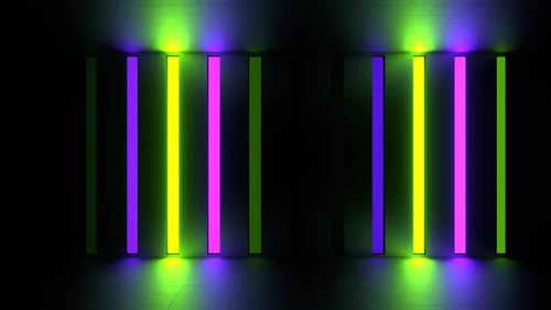 Purple And Light Green Neon Color Wall Background Vj Loop In 4K