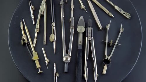 Set of Old Different Compasses