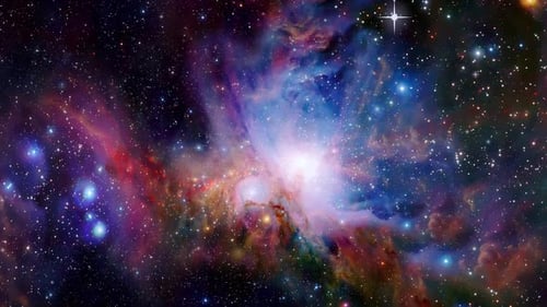 Animated Cosmic Nebula with Twinkling Stars Background