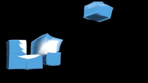 3D-Twitter-Logo-Blöcke
