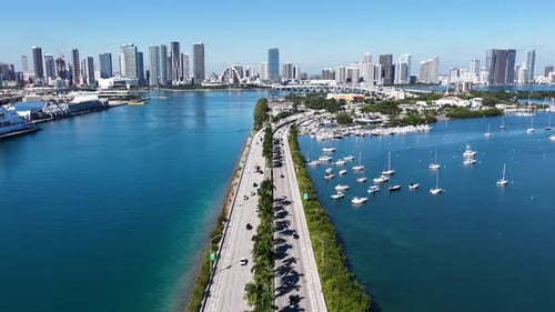 Miami Skyline At Miami In Florida United States.