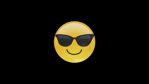 3D Animation of Cool Sunglasses Emoji Spinning