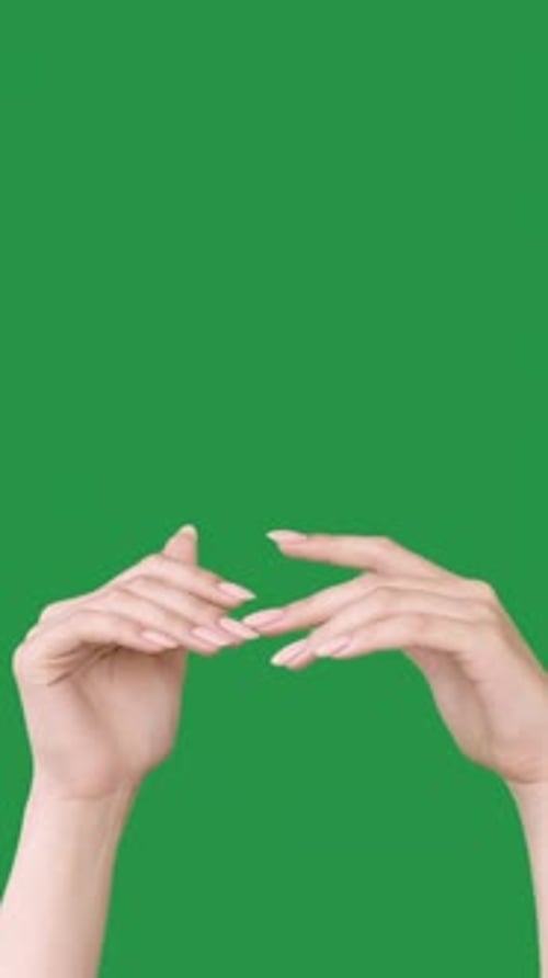 Elegant Hands Posing on Green Screen