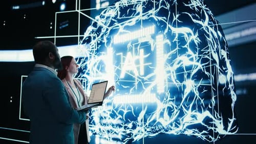 Engineering Team Reporting to AI Brain Automated Manager Solving Tasks Together