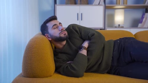 Young man bored with life.