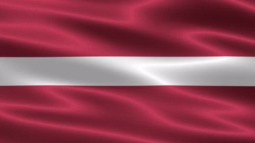 Waving Flag of Latvia Seamless Motion Graphic