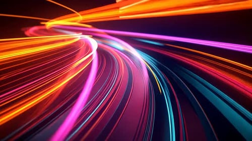 Dynamische Lichtspuren. Abstrakte lebendige leuchtende Linien