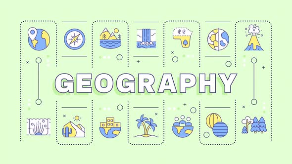 Animated Geography Icons Grid with Text Reveal, Backgrounds Motion ...