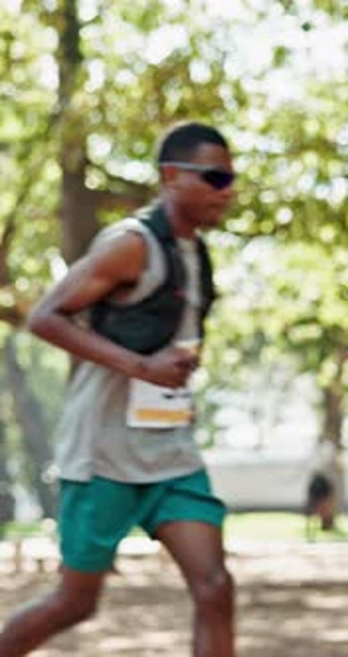 Running, marathon and competition with people in city for sports, fitness challenge and workout