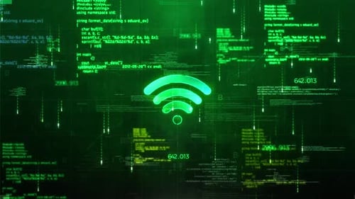 Futuristic Digital Wi-Fi Network Connection Animation
