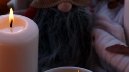 Candles and Autumn Leaves for the Holidays