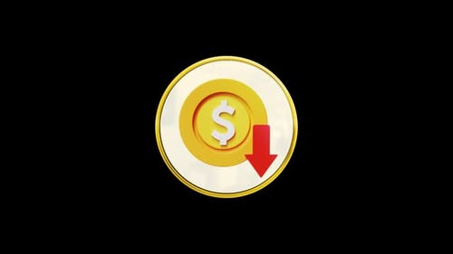Price Down 3D Icon Loop Animation