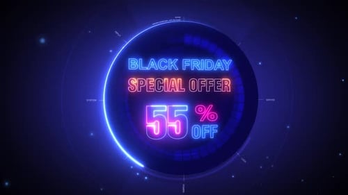 Neon Black Friday Special Offer Digital Animation