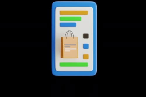 Modern 3D Smartphone E-commerce App Reveal Animation