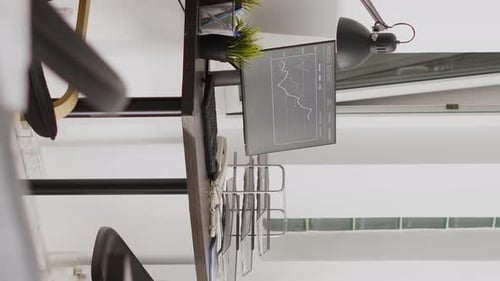Vertical Video Professional Department Office with Workstation Desks